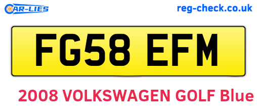 FG58EFM are the vehicle registration plates.