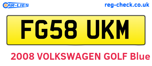 FG58UKM are the vehicle registration plates.