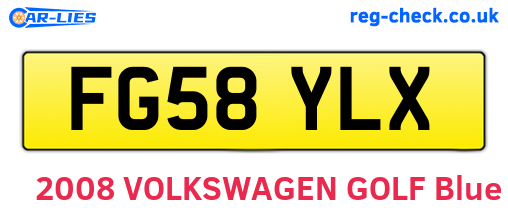 FG58YLX are the vehicle registration plates.