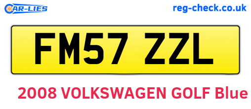 FM57ZZL are the vehicle registration plates.