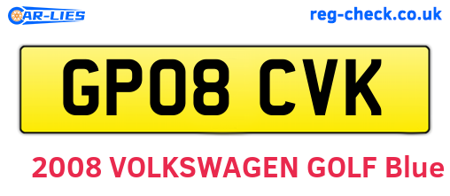 GP08CVK are the vehicle registration plates.