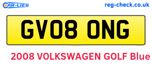 GV08ONG are the vehicle registration plates.