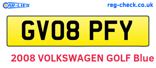 GV08PFY are the vehicle registration plates.