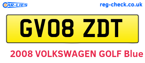 GV08ZDT are the vehicle registration plates.