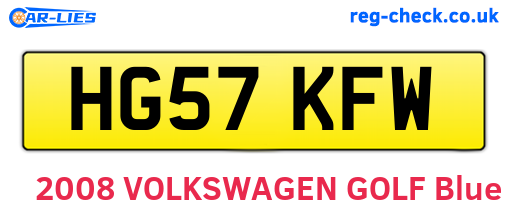 HG57KFW are the vehicle registration plates.