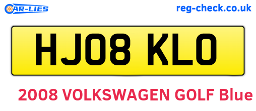 HJ08KLO are the vehicle registration plates.