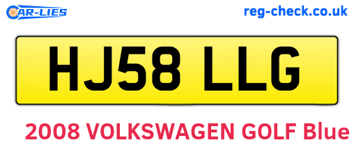 HJ58LLG are the vehicle registration plates.