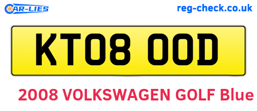 KT08OOD are the vehicle registration plates.