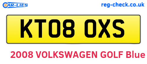 KT08OXS are the vehicle registration plates.