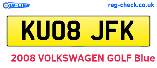 KU08JFK are the vehicle registration plates.