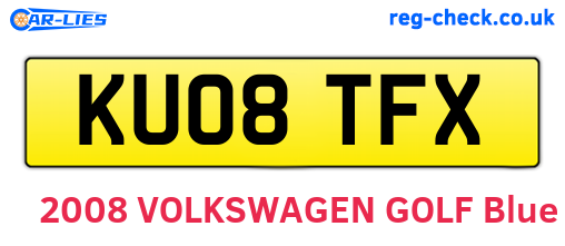 KU08TFX are the vehicle registration plates.