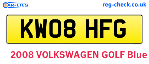 KW08HFG are the vehicle registration plates.