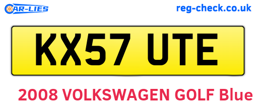 KX57UTE are the vehicle registration plates.
