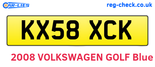 KX58XCK are the vehicle registration plates.