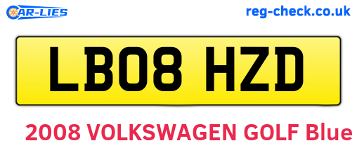 LB08HZD are the vehicle registration plates.