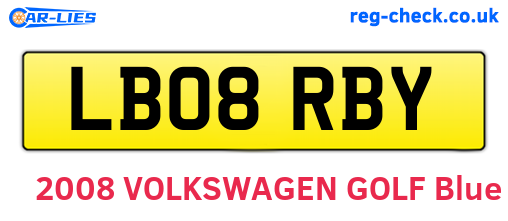 LB08RBY are the vehicle registration plates.