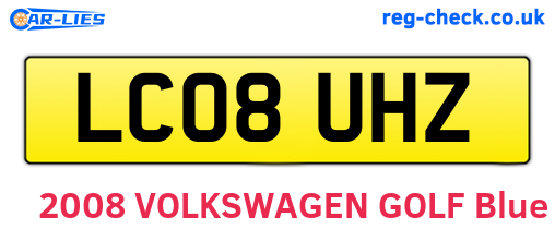 LC08UHZ are the vehicle registration plates.