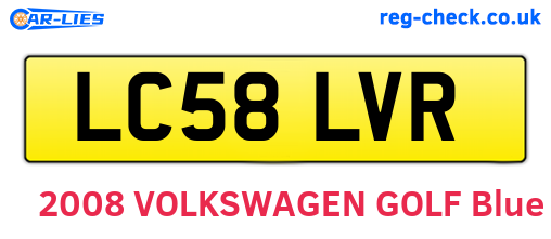 LC58LVR are the vehicle registration plates.