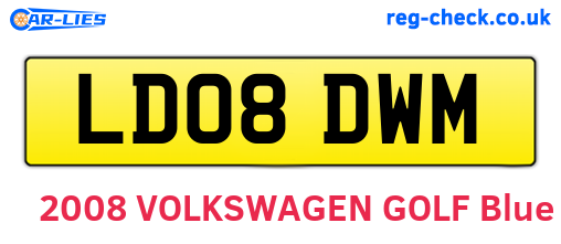 LD08DWM are the vehicle registration plates.