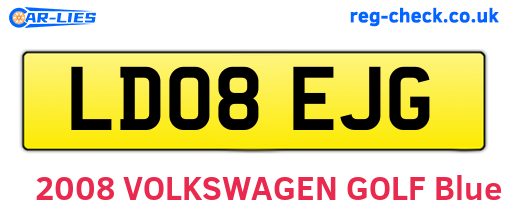 LD08EJG are the vehicle registration plates.