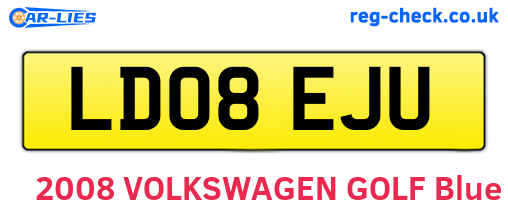 LD08EJU are the vehicle registration plates.
