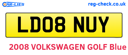 LD08NUY are the vehicle registration plates.