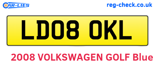 LD08OKL are the vehicle registration plates.