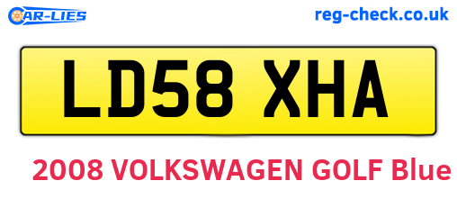 LD58XHA are the vehicle registration plates.