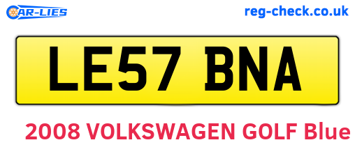 LE57BNA are the vehicle registration plates.