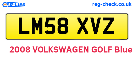 LM58XVZ are the vehicle registration plates.