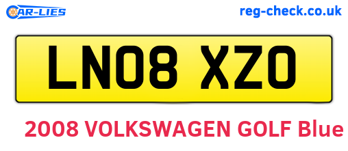 LN08XZO are the vehicle registration plates.