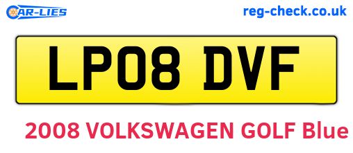LP08DVF are the vehicle registration plates.