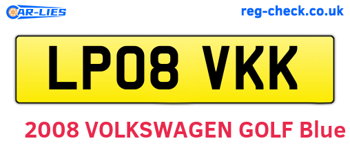 LP08VKK are the vehicle registration plates.