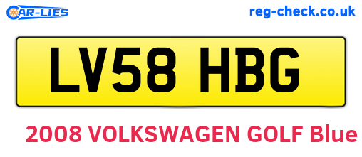 LV58HBG are the vehicle registration plates.