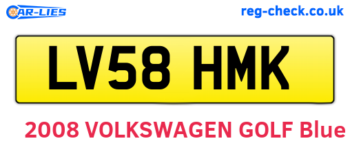 LV58HMK are the vehicle registration plates.
