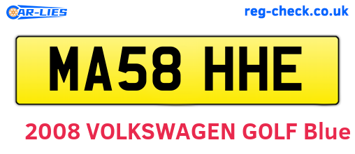 MA58HHE are the vehicle registration plates.