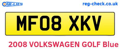 MF08XKV are the vehicle registration plates.