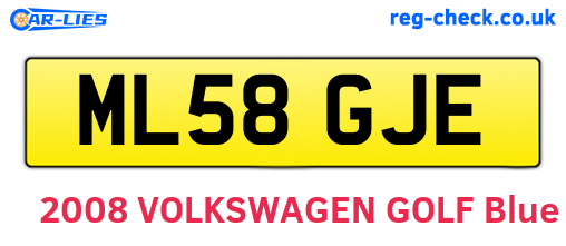 ML58GJE are the vehicle registration plates.