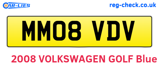 MM08VDV are the vehicle registration plates.