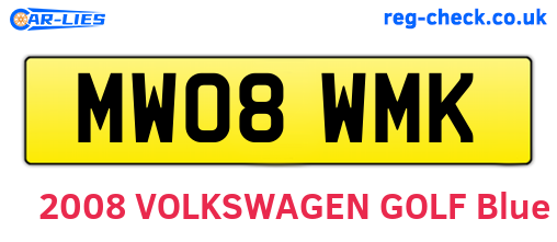 MW08WMK are the vehicle registration plates.