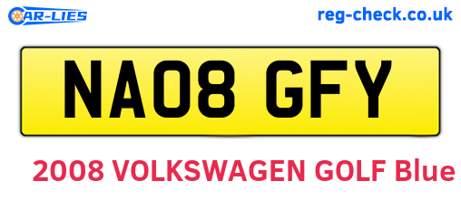 NA08GFY are the vehicle registration plates.