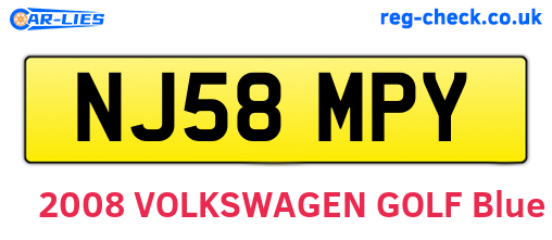 NJ58MPY are the vehicle registration plates.
