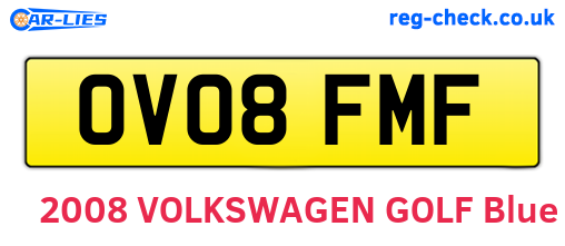 OV08FMF are the vehicle registration plates.