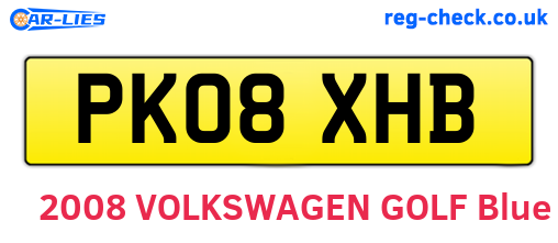 PK08XHB are the vehicle registration plates.