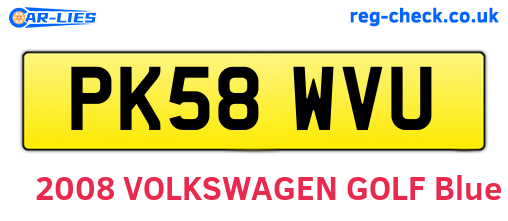 PK58WVU are the vehicle registration plates.