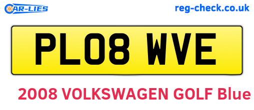 PL08WVE are the vehicle registration plates.