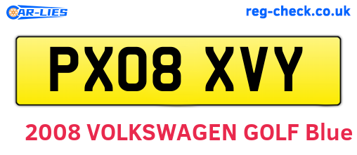PX08XVY are the vehicle registration plates.