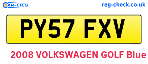 PY57FXV are the vehicle registration plates.