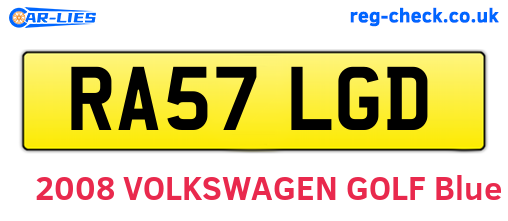 RA57LGD are the vehicle registration plates.