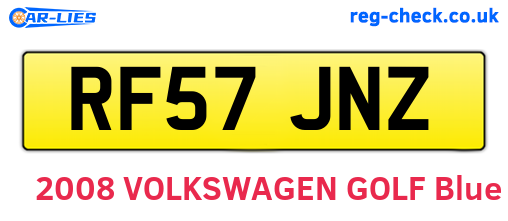 RF57JNZ are the vehicle registration plates.